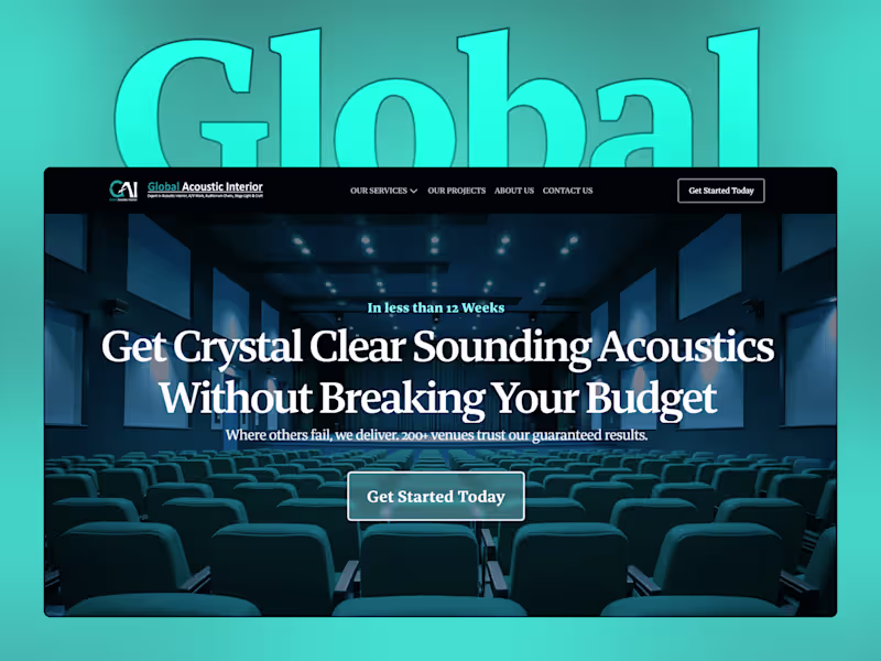 Cover image for Global Acoustics Interior Landing Page & other sub-pages
