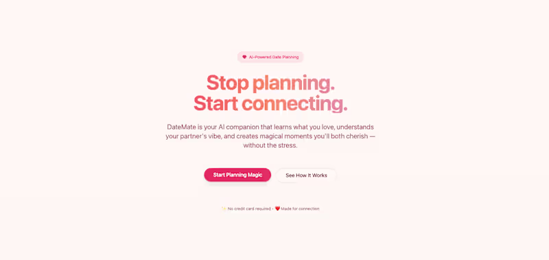 Cover image for AI Powered Date Planning for Real Connection