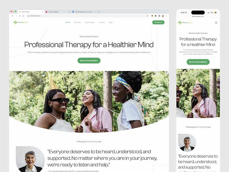 Cover image for MentalHeart - Mental Care Landing Page
