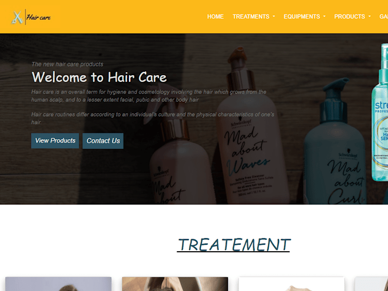 Cover image for Hair Care Website