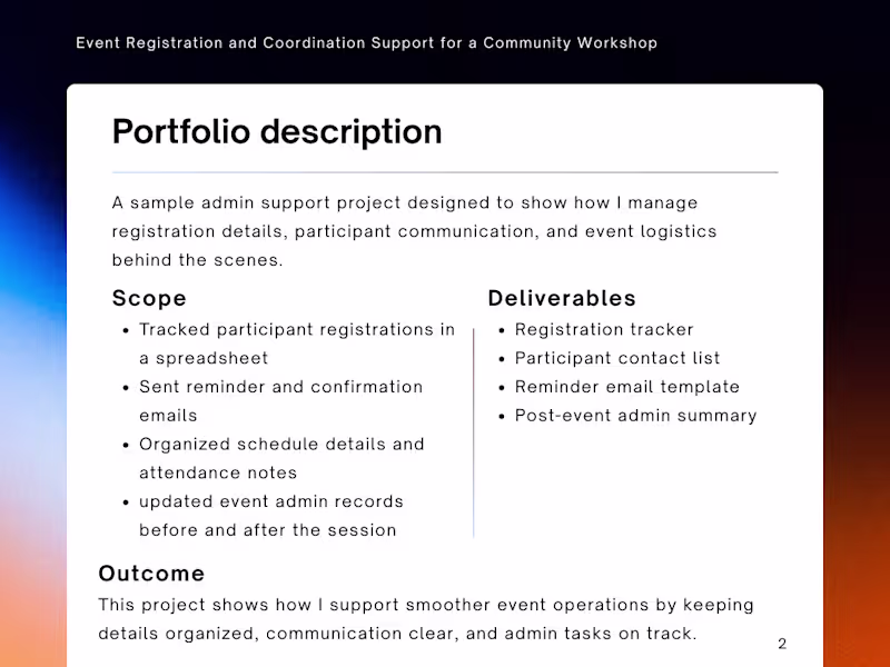 Cover image for I provided event registration and