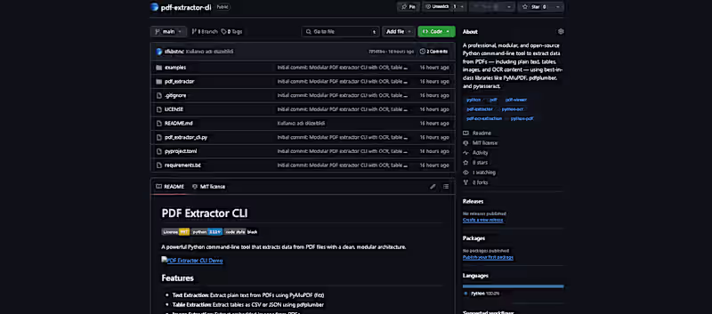 Cover image for PDF Extractor CLI Development
