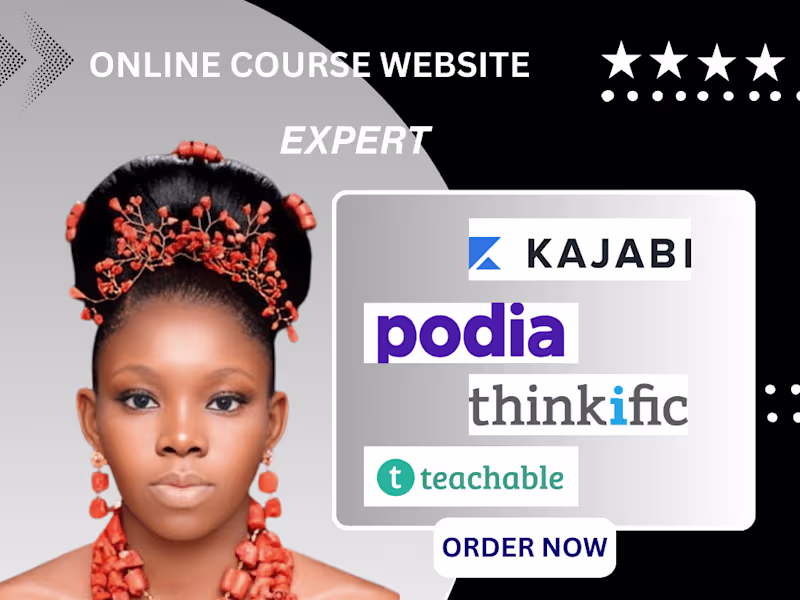 Cover image for KAJABI ONLINE COURSE WEBSITE | KAJABI WEBSITE DESIGN