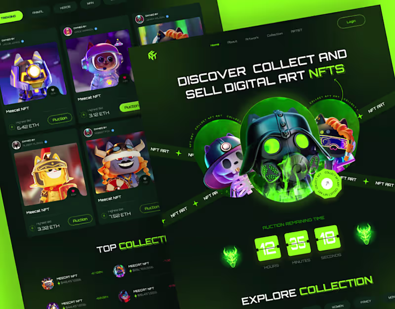 Cover image for NFT Marketplace Website Design