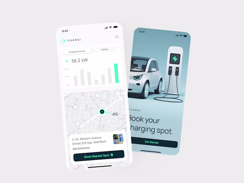 Cover image for Chargi - Electric Charging Mobile App UI UX Design