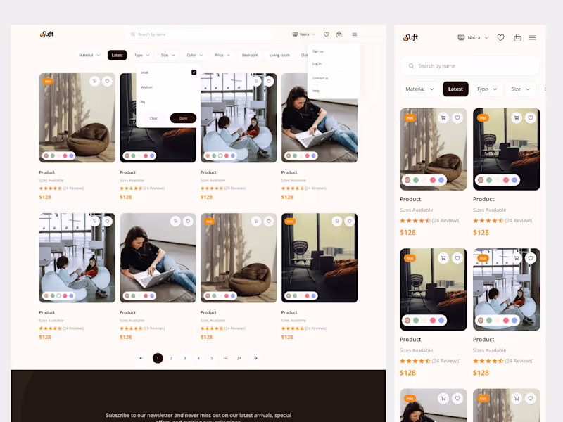Cover image for Suft E-commerce| UI UX| Web app|Mobile app|