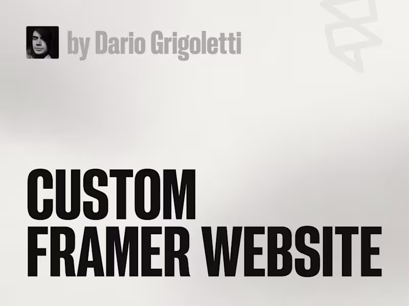Cover image for Custom Framer Website for Startups & Growing Brands