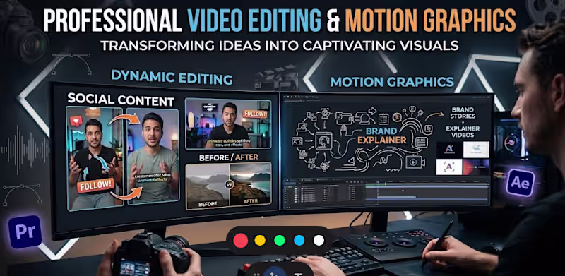 Cover image for Professional Video Editing and Motion Graphics