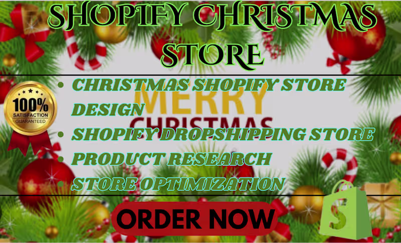 Cover image for  Festive Christmas Shopify Store Design and Setup 🎄