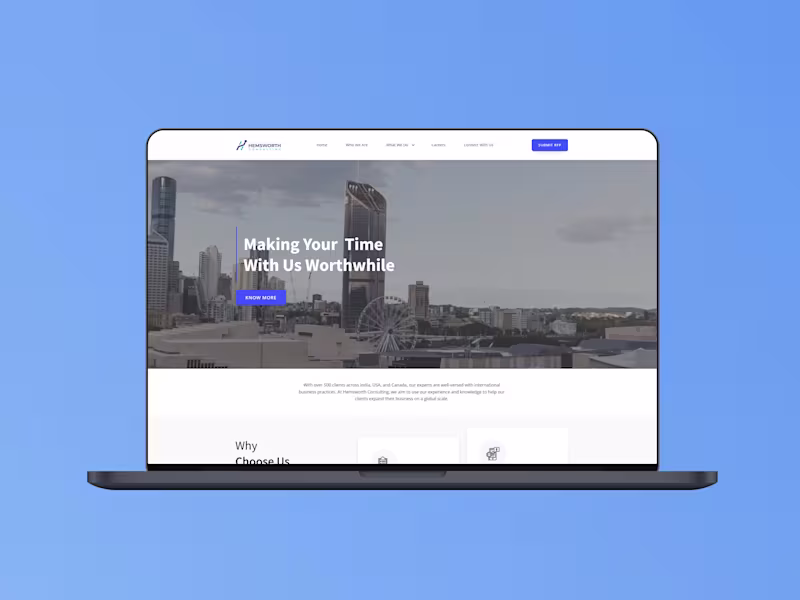 Cover image for Designing a Website that advances financial consultancy