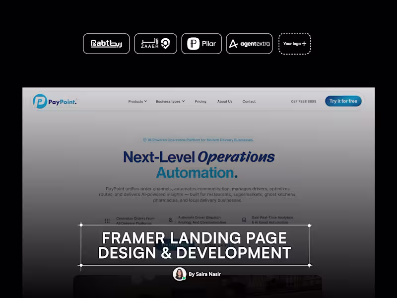 Cover image for Framer Landing Page Design x Development