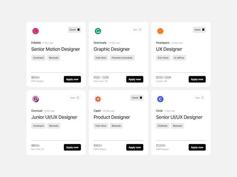 Cover image for Job Cards (UI Components)