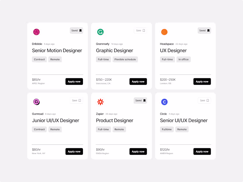 Cover image for Job Cards (UI Components)