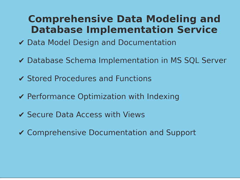 Cover image for Relational Data Modeling and Database Implementation Service
