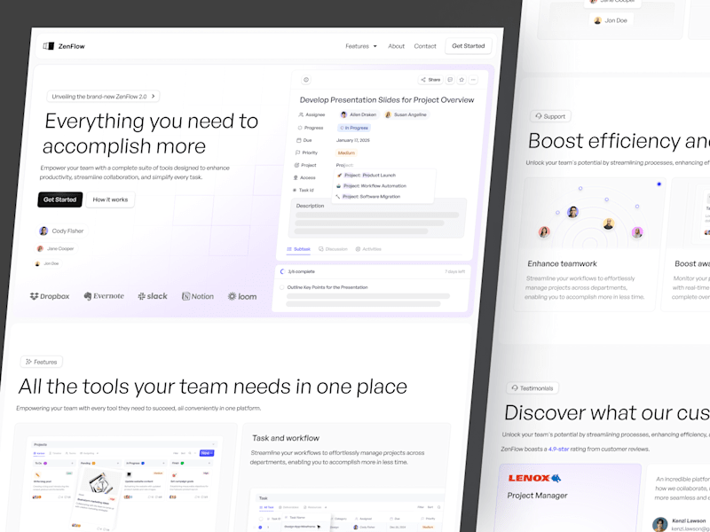 Cover image for Zenflow - Task Management ⏐ Landing Page