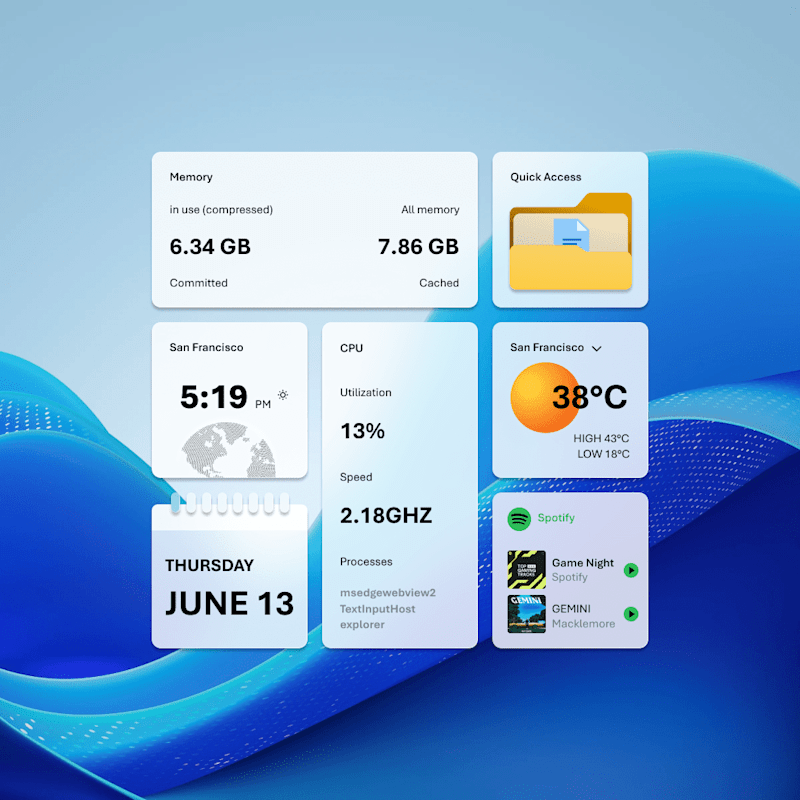 Cover image for Windows 11 Widgets Concept