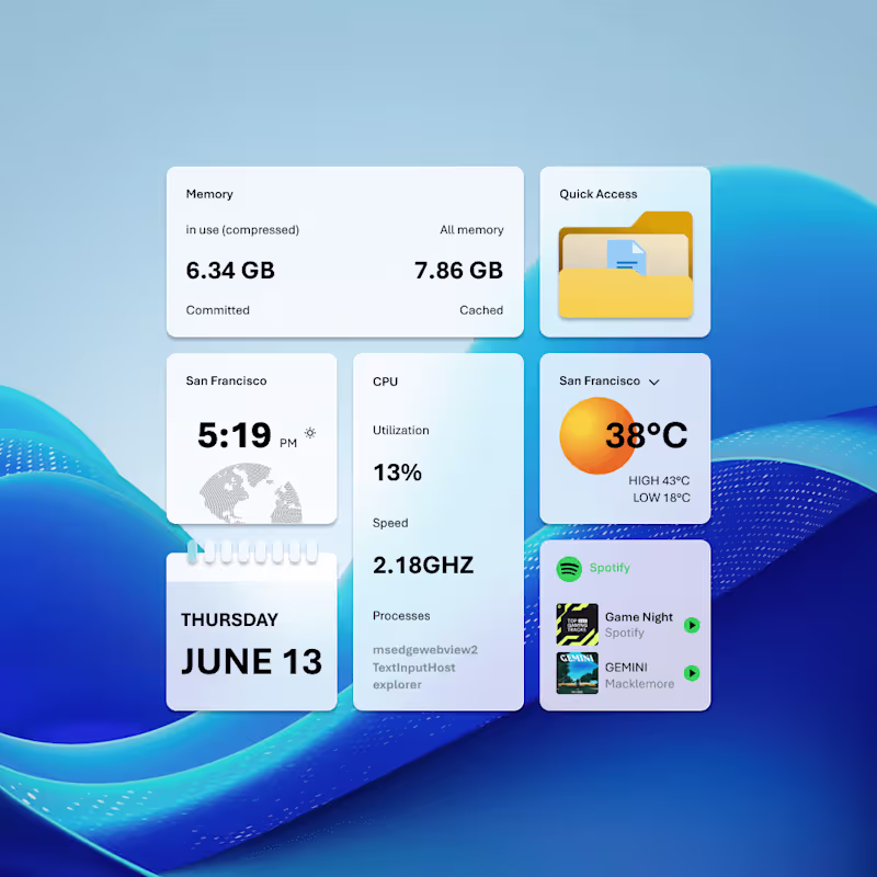 Cover image for Windows 11 Widgets Concept