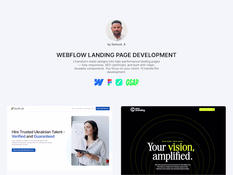 Cover image for  Webflow • Landing Page Development