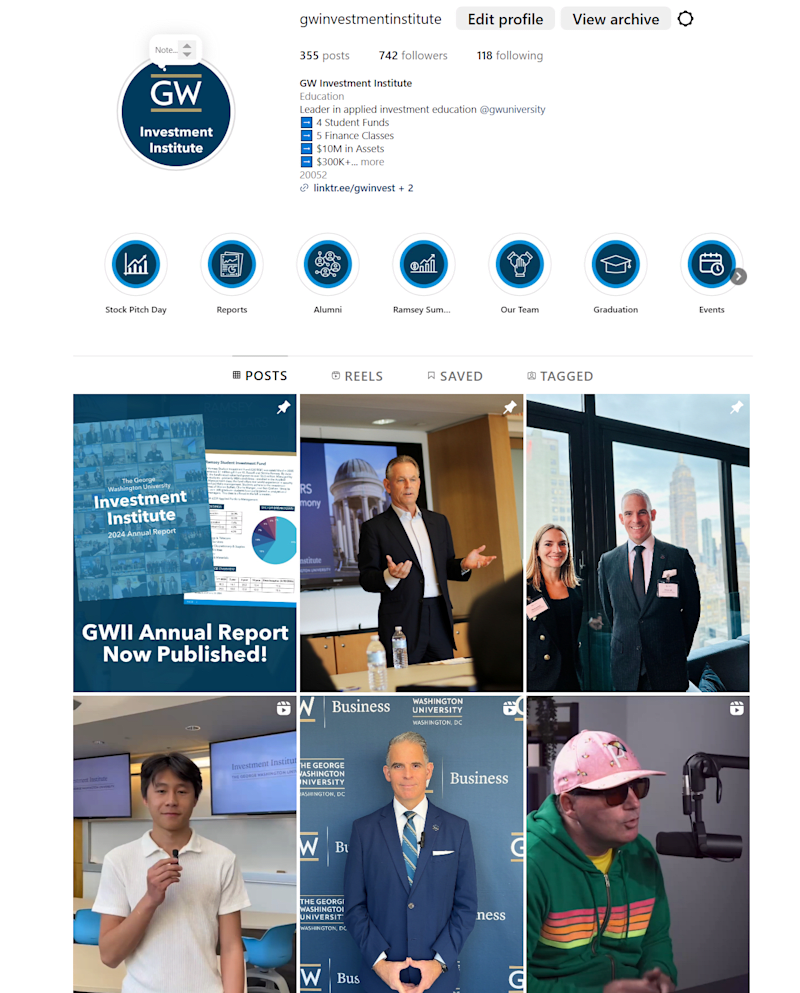 Cover image for Socials for an institute at Higher Ed 