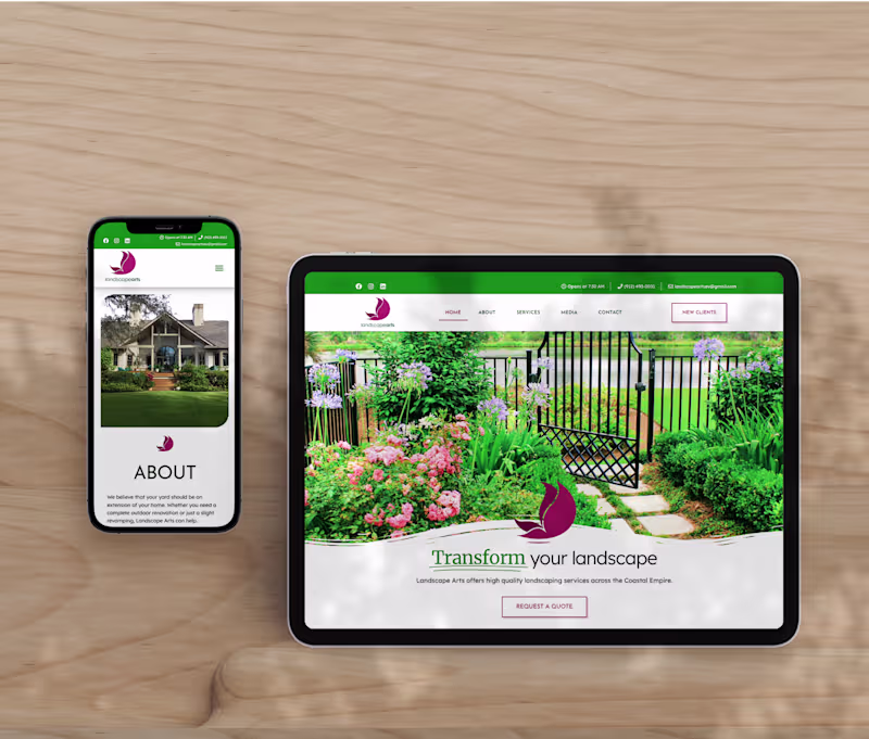 Cover image for Website Design & Development: Landscape Arts