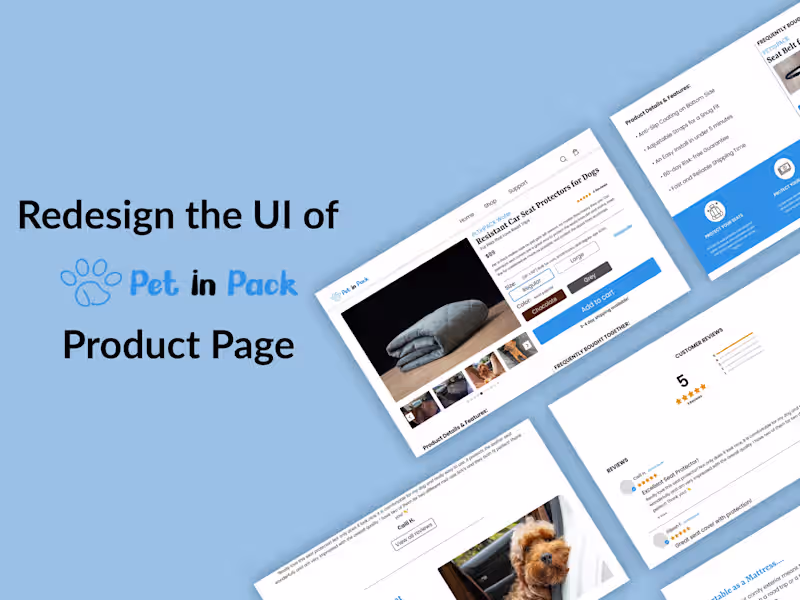 Cover image for Redesign product page of "Pet in Pack" website