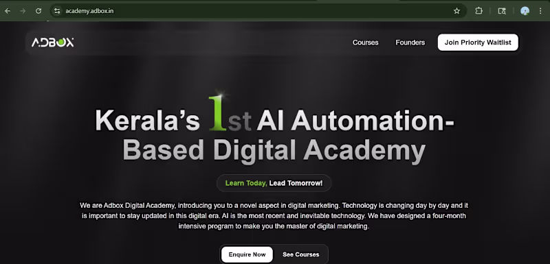 Cover image for Adbox Digital Academy is Kerala’s