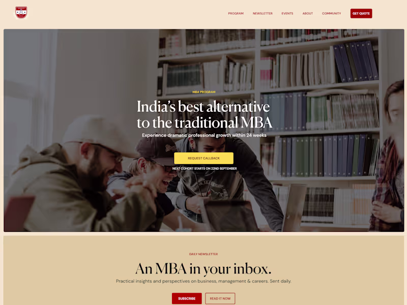 Cover image for Landing Page | MBA-bootcamp