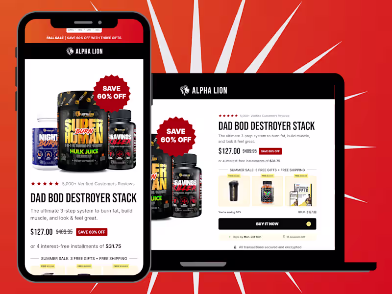 Cover image for Product section for a fat-burning supplement bundle