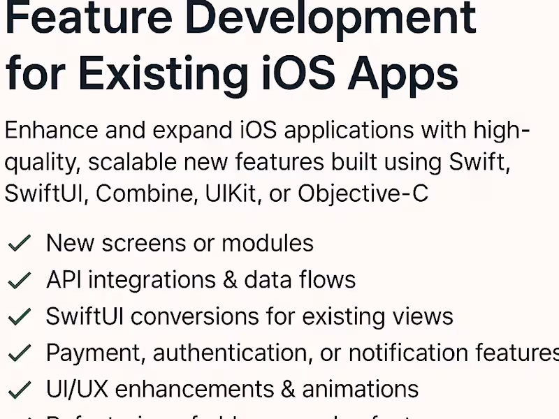 Cover image for Feature Development for Existing iOS Apps