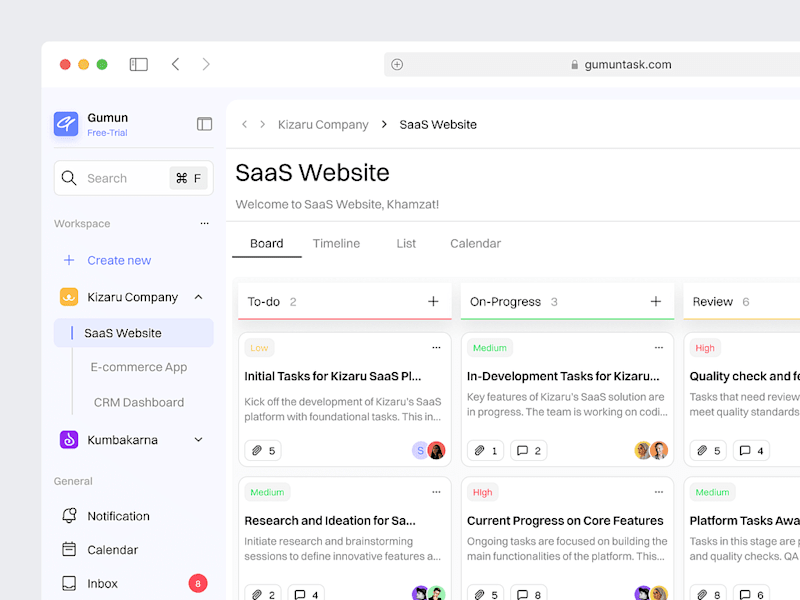 Cover image for Gumun - Task Management Dashboard