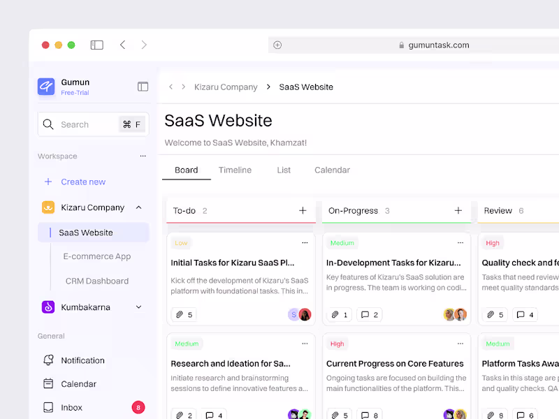 Cover image for Gumun - Task Management Dashboard
