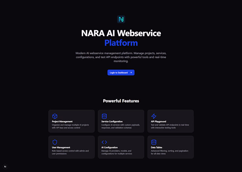 Cover image for NARA - AI Webservice Management