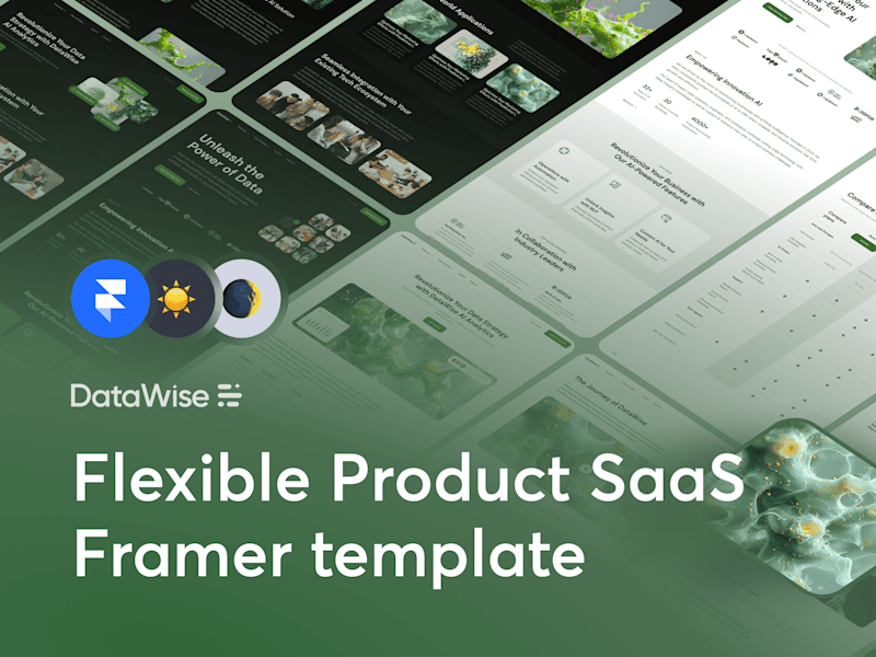 Cover image for DataWise Framer - Multi-Layout SaaS Framer Template