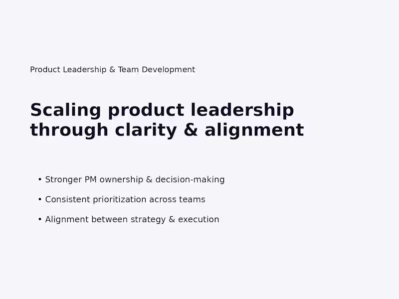 Cover image for Product Leadership & team development