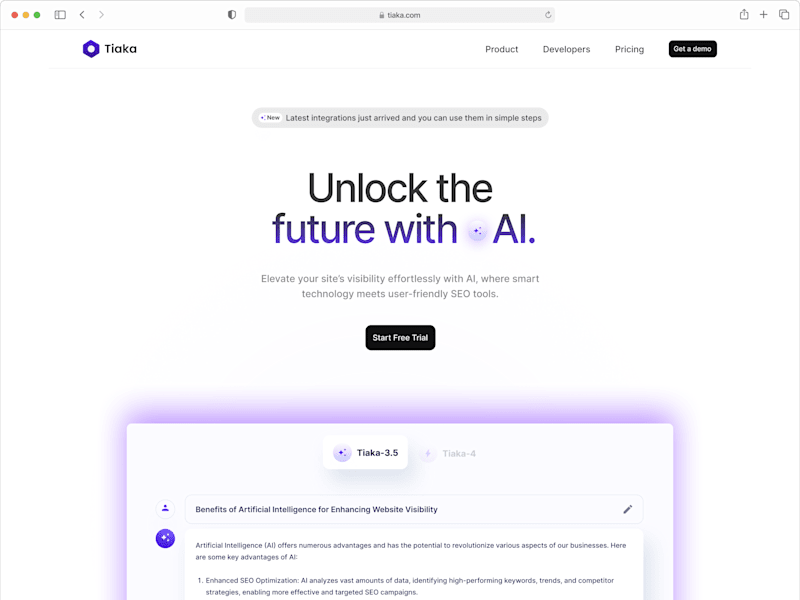 Cover image for Tiaka AI-Powered SEO Landing Page Design