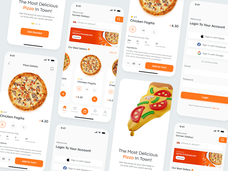 Cover image for Pizario - Pizza delivery mobile app UI/UX design