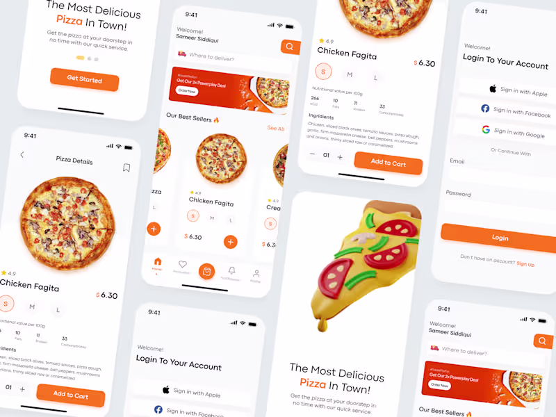 Cover image for Pizario - Pizza delivery mobile app UI/UX design
