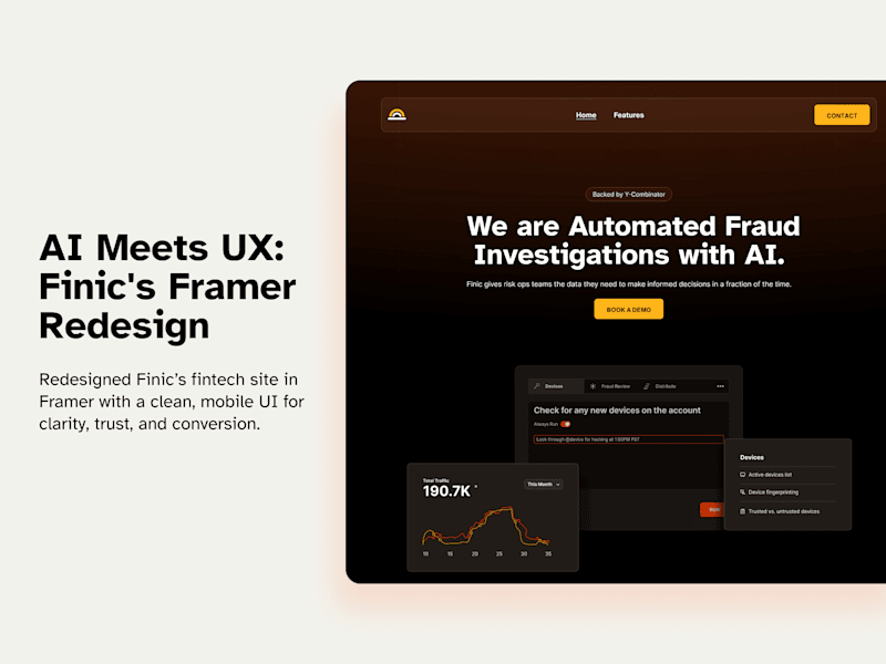 Cover image for AI Meets UX: Finic's Framer Redesign