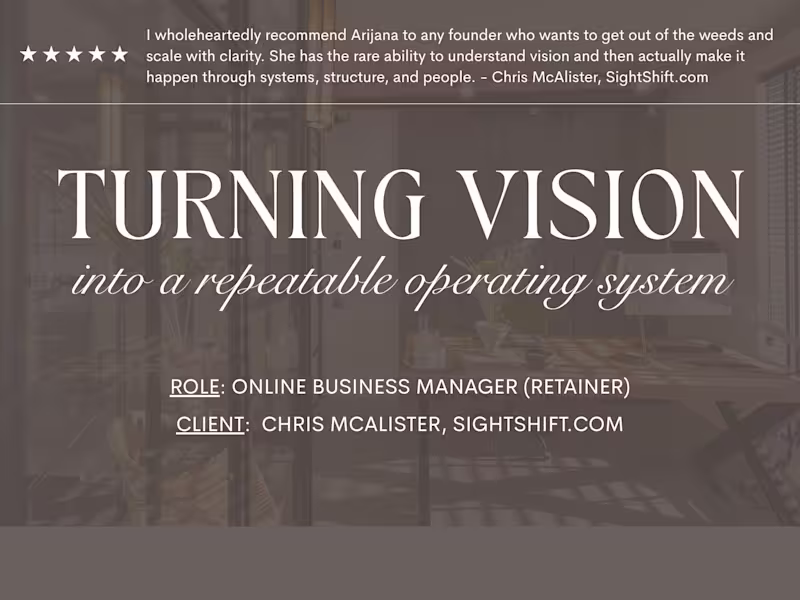 Cover image for Leadership Consulting Firm Operations Overhaul