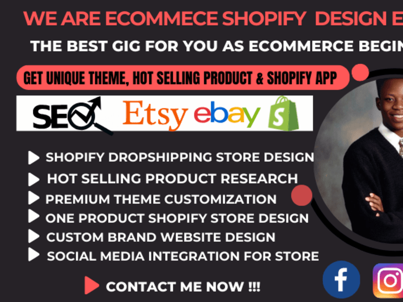 Cover image for I will build shopify dropshiping website, shopify website design