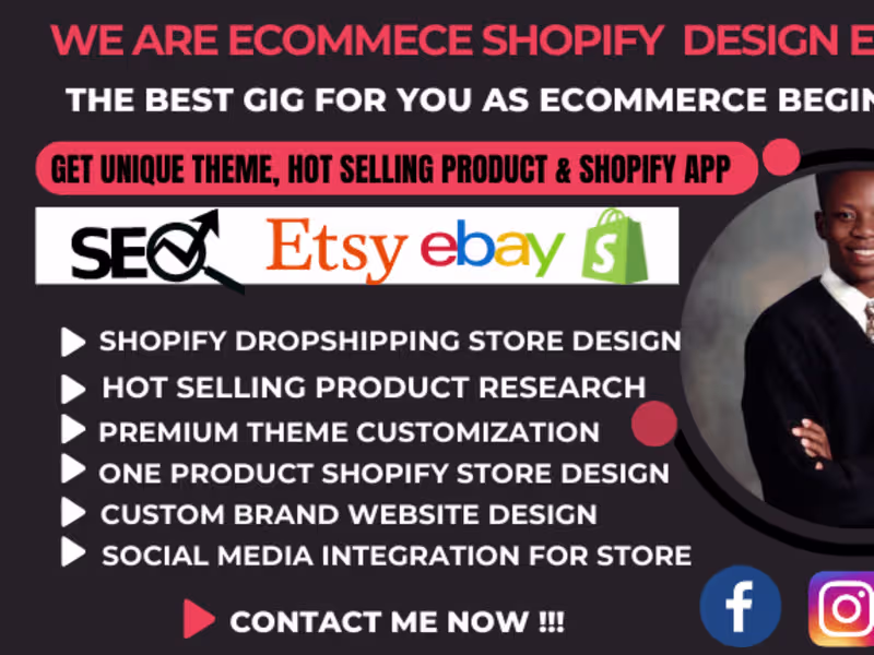 Cover image for I will build shopify dropshiping website, shopify website design