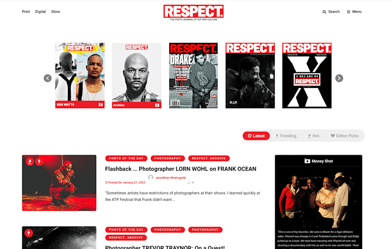 Cover image for Respect Magazine