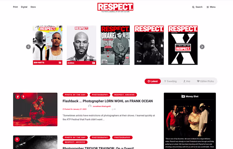Cover image for Respect Magazine
