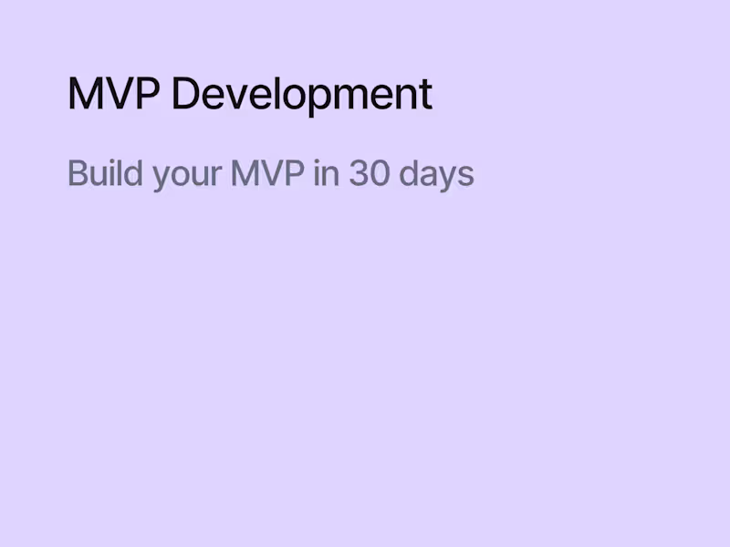 Cover image for Build your MVP in 30 days