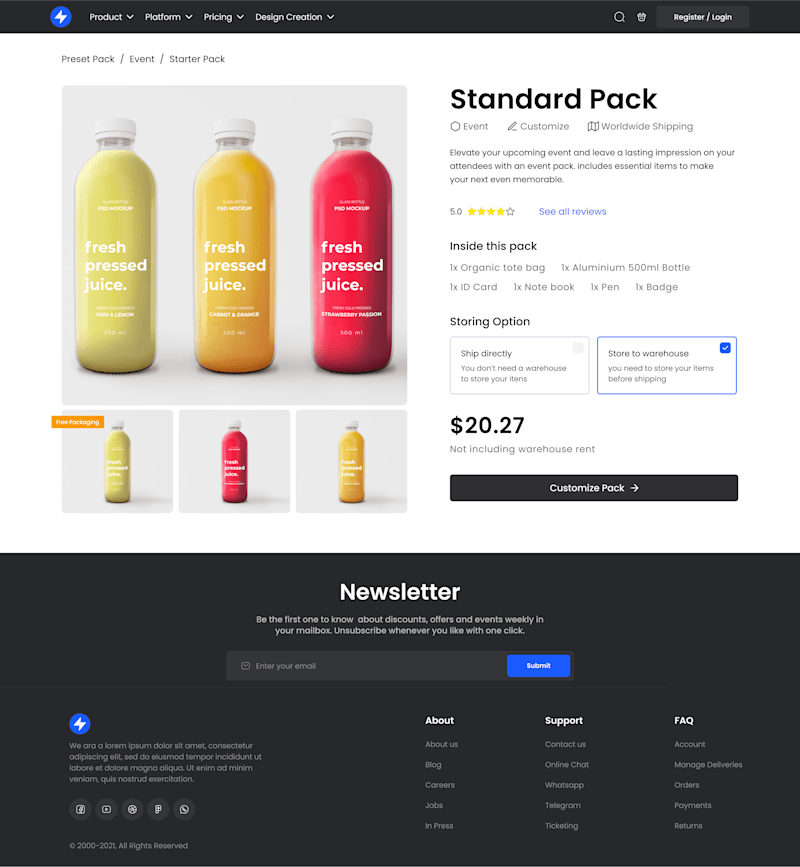 Cover image for Product Page Design