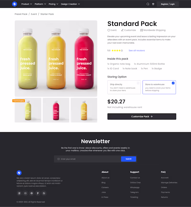 Cover image for Product Page Design