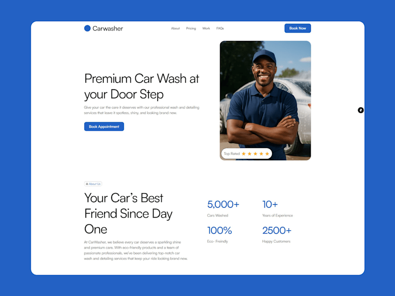 Cover image for CarWasher- Car Wash Website Template