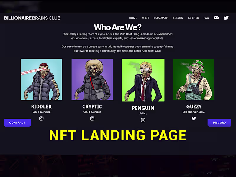 Cover image for NFT LANDING PAGE