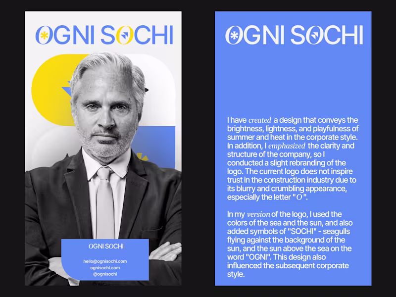 Cover image for Brand Identity / Design "OGNI SOCHI" Concept