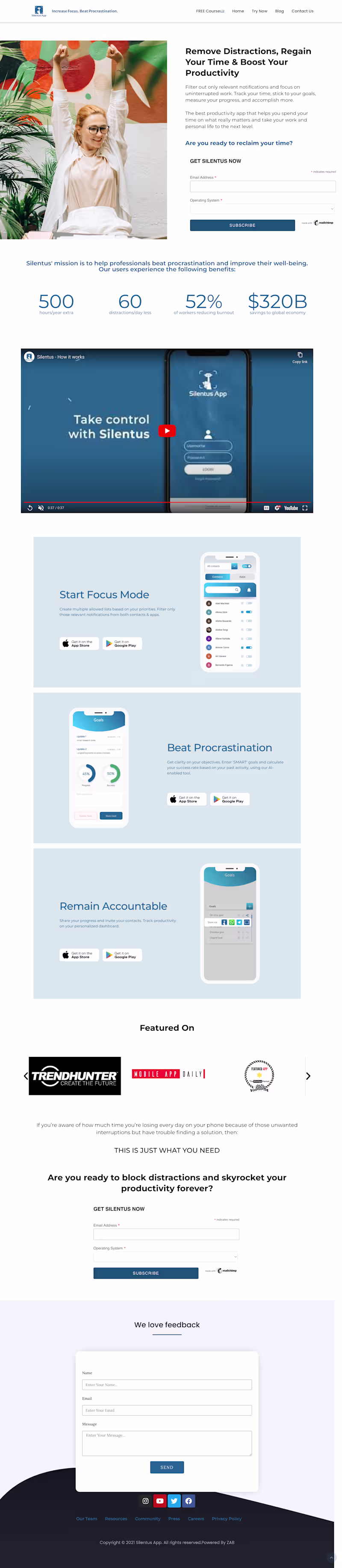 Cover image for Silentus App Home Copy